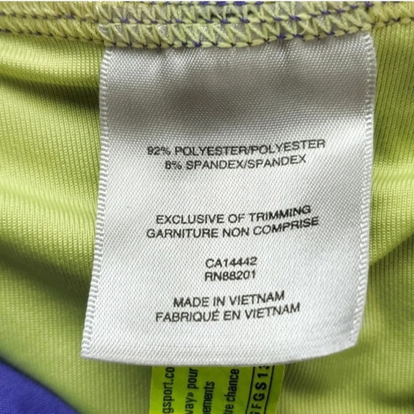 MPG Tennis Athletic Skirt Skort Purple Yellow with Ruffles  Size Small - Picture 9 of 12